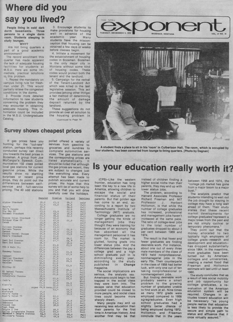 The MSU Exponent, December 9, 1975
