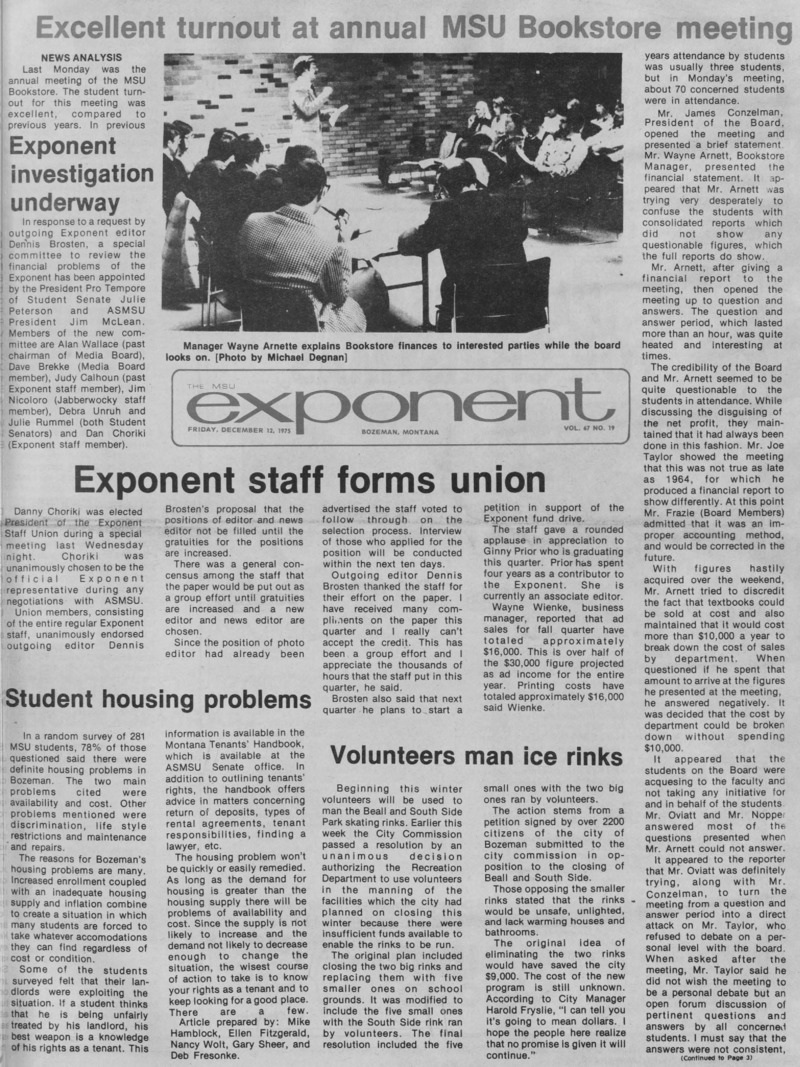 The MSU Exponent, December 12, 1975