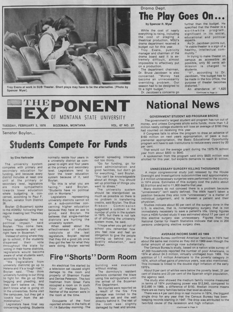 The Exponent of Montana State University, February 3, 1976