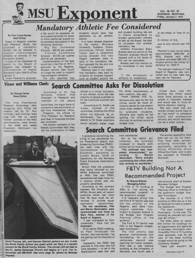 The MSU Exponent, January 7, 1977