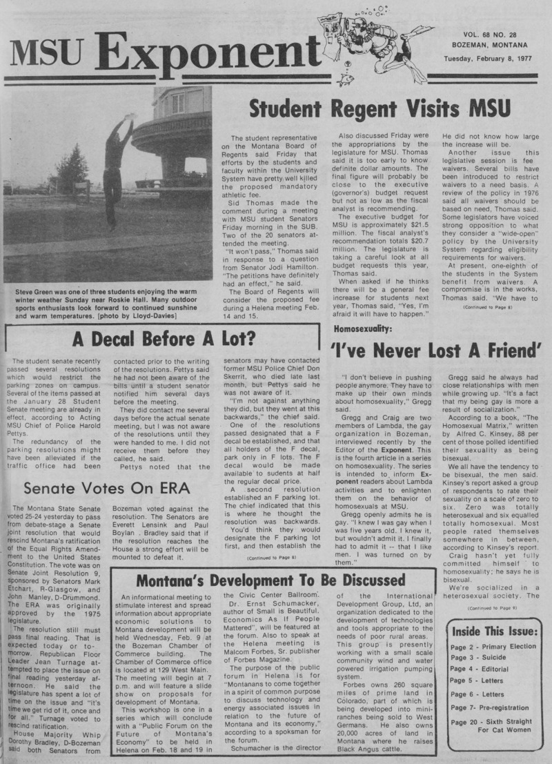 The MSU Exponent, February 8, 1977