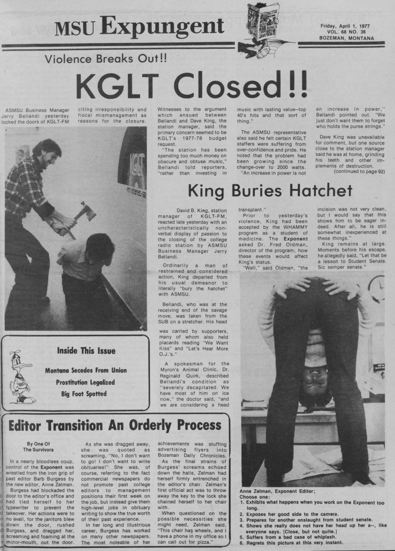 The MSU Expungent, April 1, 1977