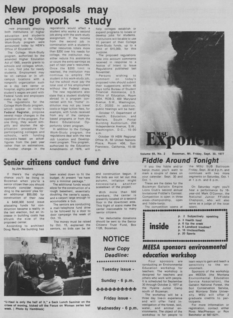 The MSU Exponent, September 30, 1977