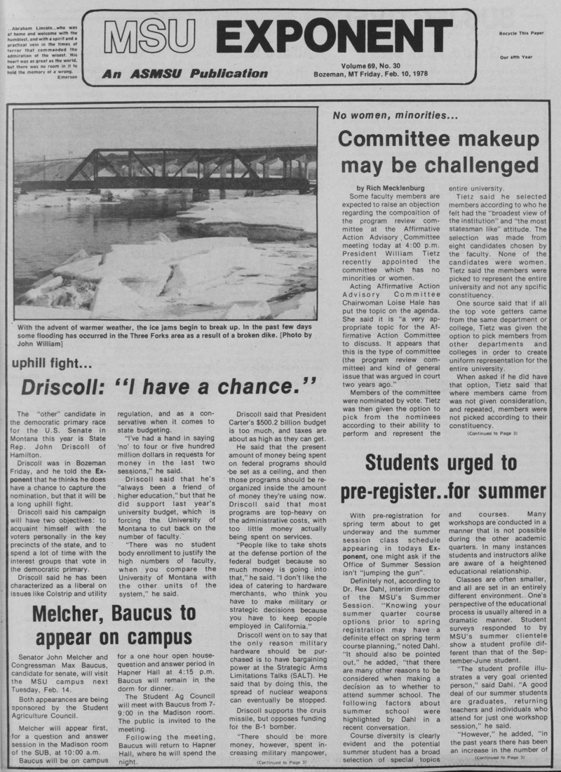 The MSU Exponent, February 10, 1978