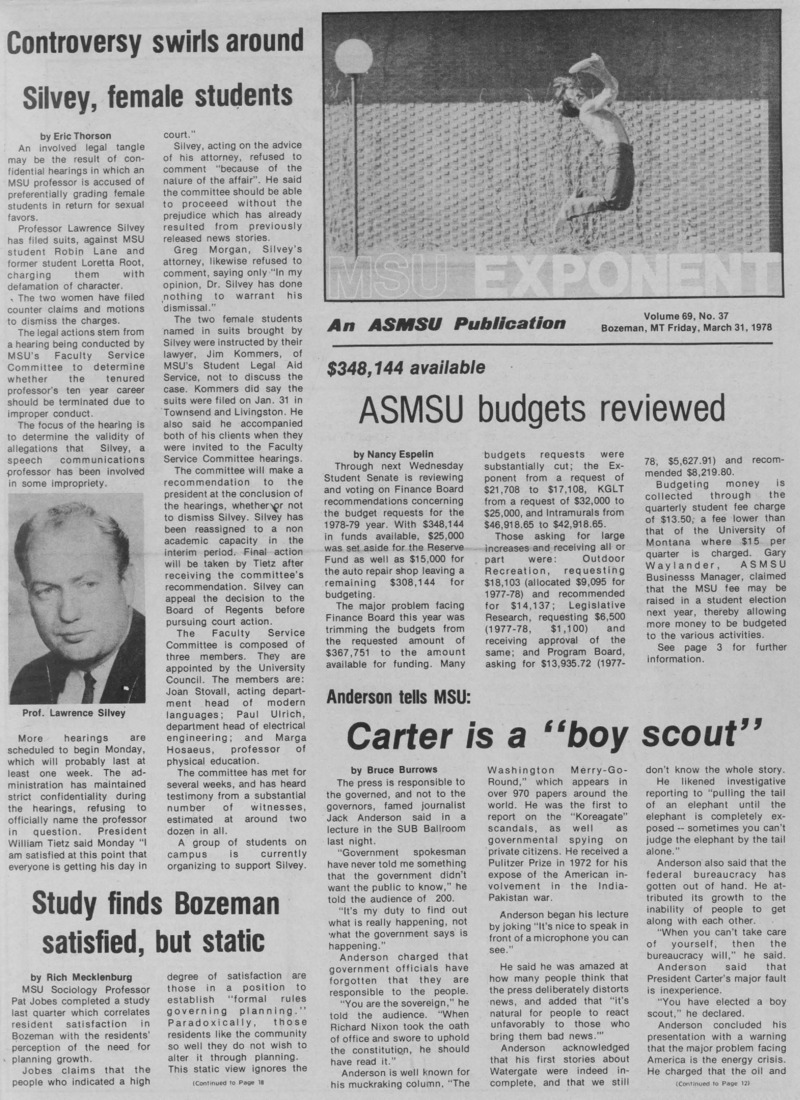 The MSU Exponent, March 31, 1978