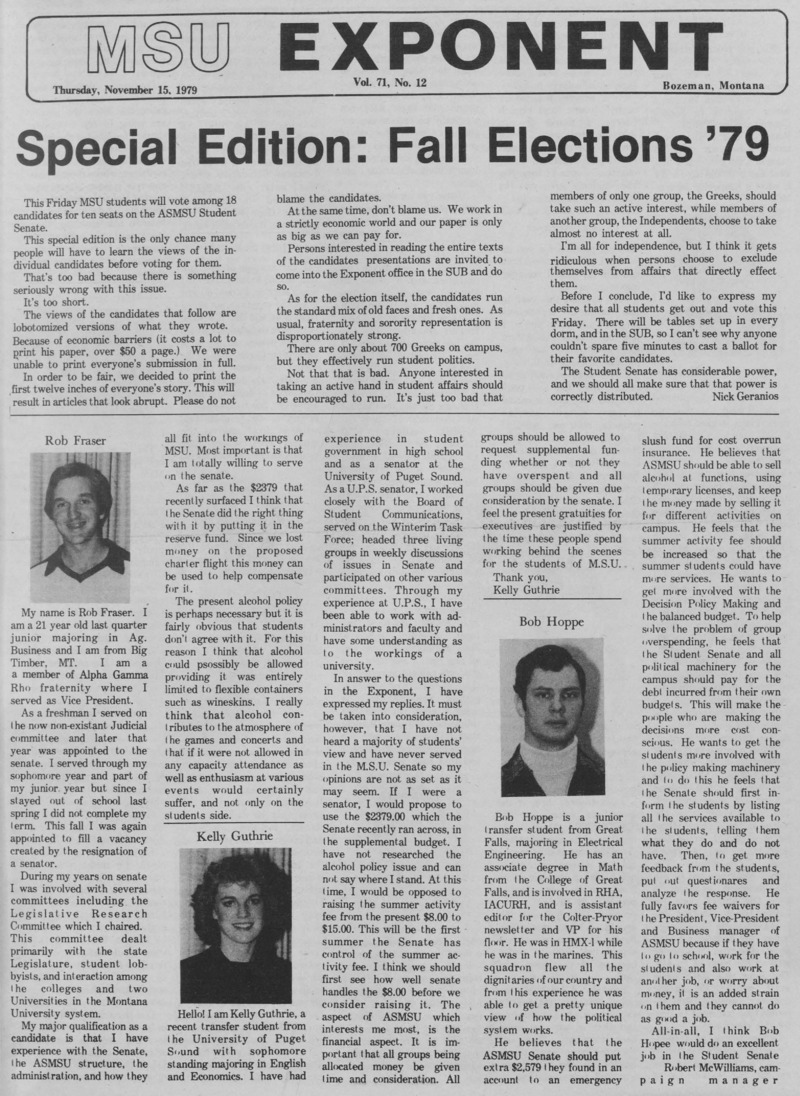 The MSU Exponent, November 15, 1979