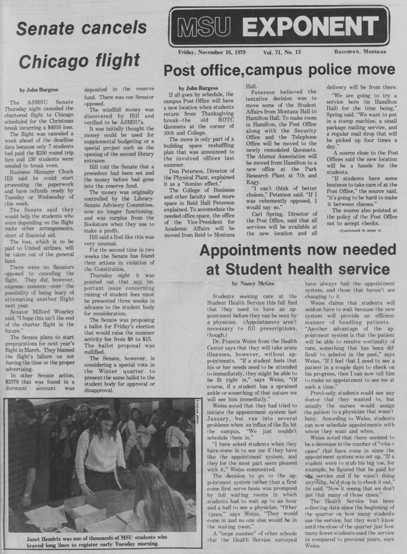 The MSU Exponent, November 16, 1979