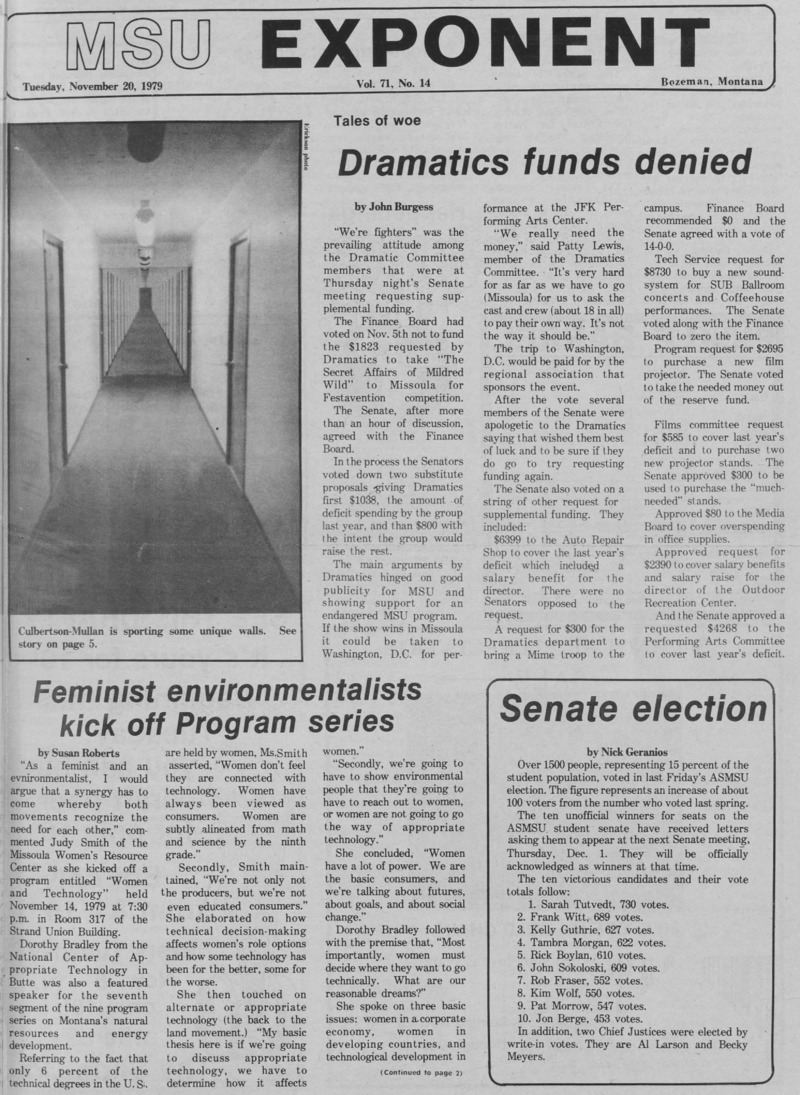 The MSU Exponent, November 20, 1979