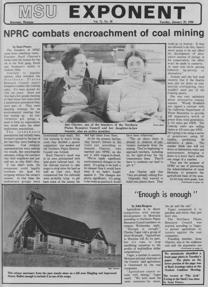 The MSU Exponent, January 29, 1980