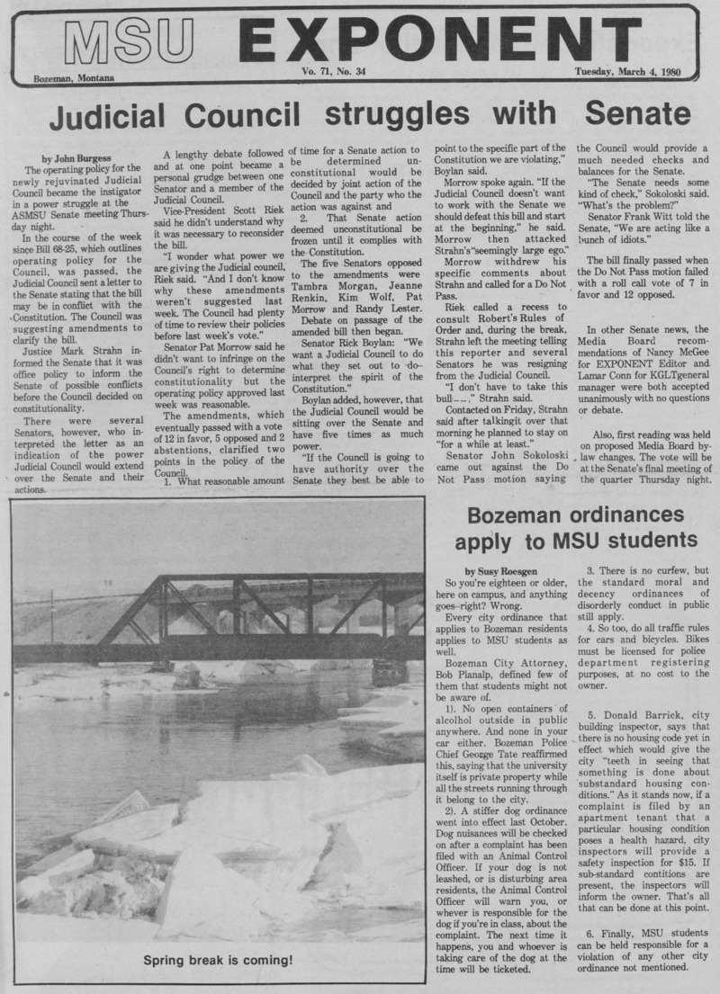 The MSU Exponent, March 4, 1980