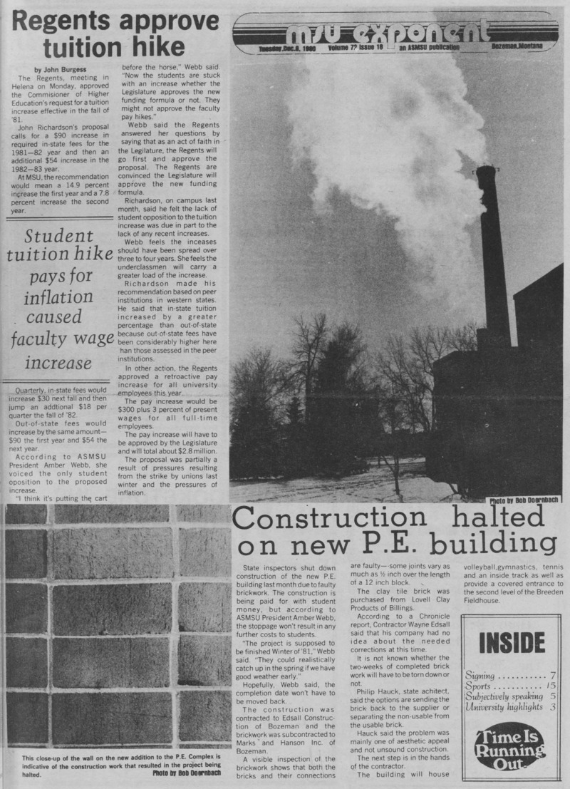 The MSU Exponent, December 9, 1980