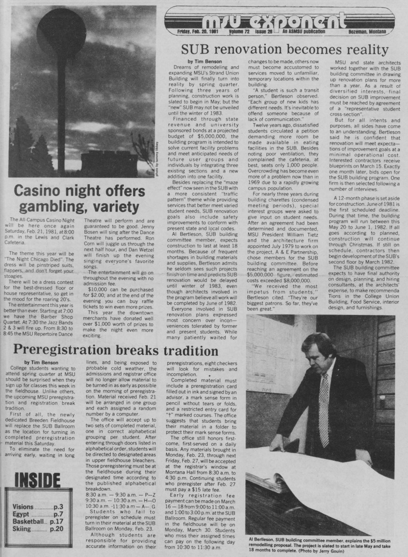 The MSU Exponent, February 20, 1981