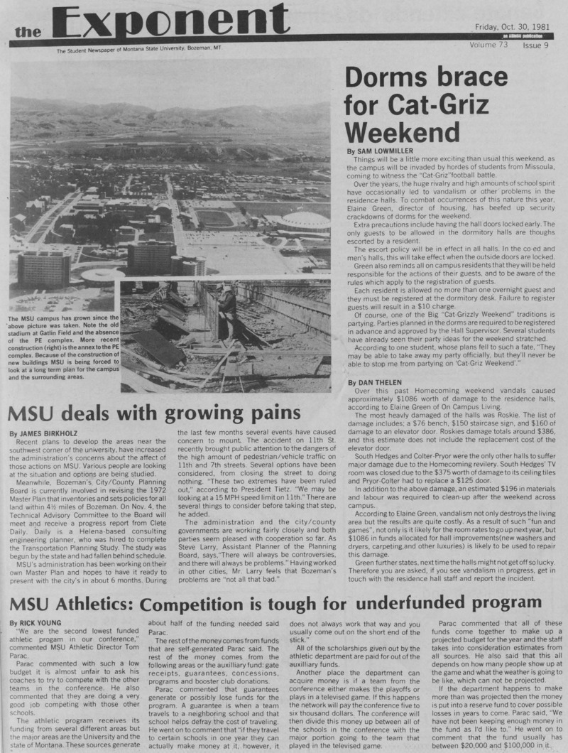 The Exponent, October 30, 1981