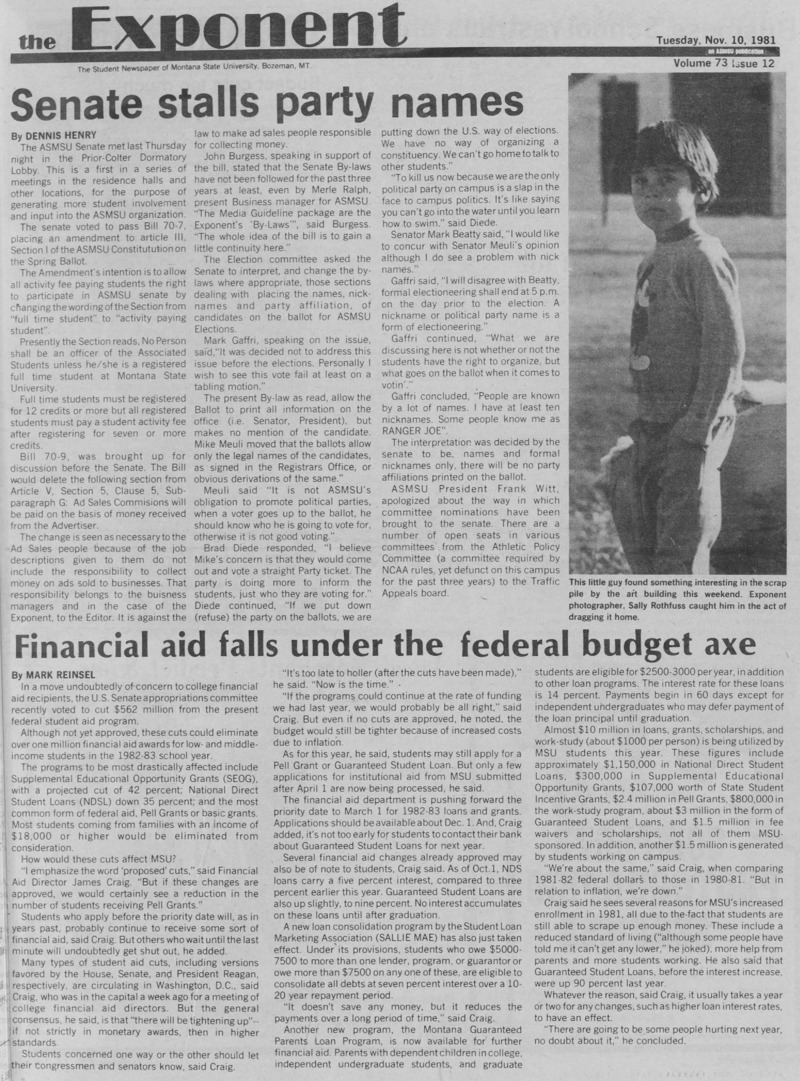 The Exponent, November 10, 1981