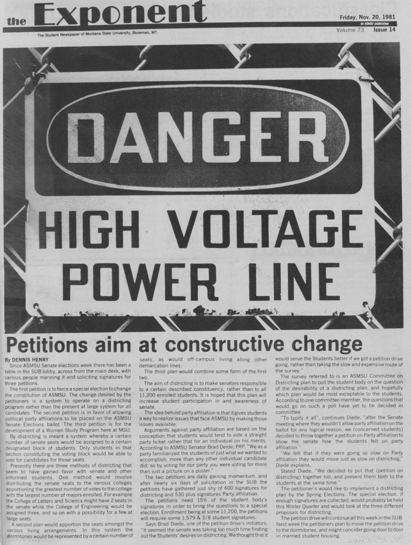 The Exponent, November 20, 1981