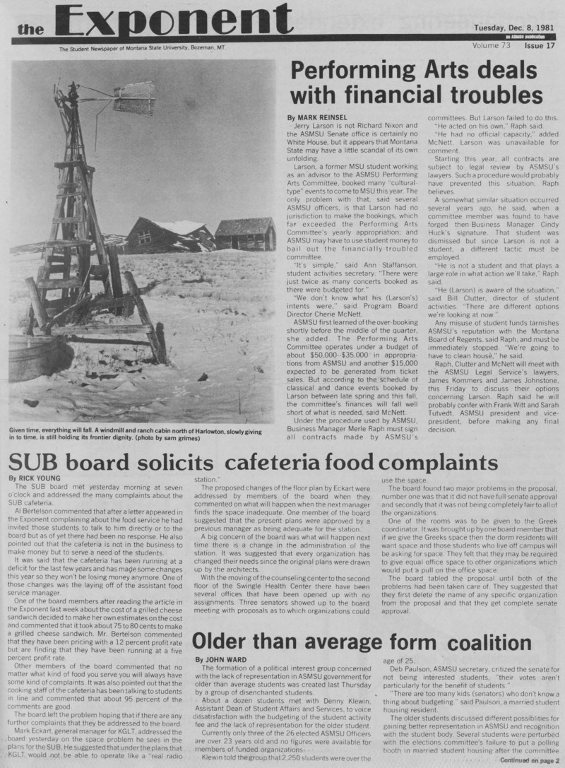 The Exponent, December 8, 1981
