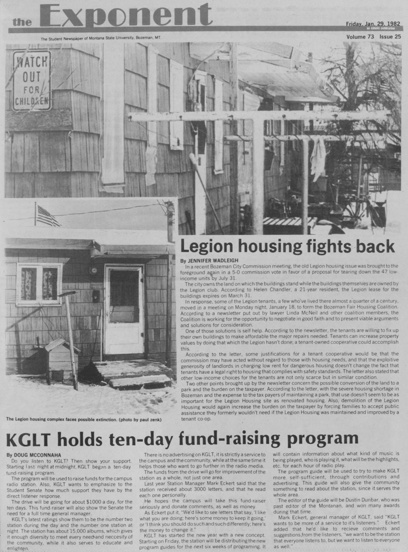 The Exponent, January 29, 1982