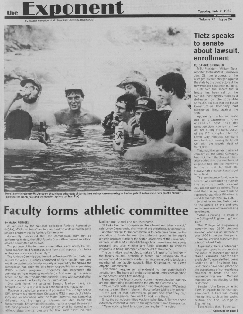 The Exponent, February 2, 1982