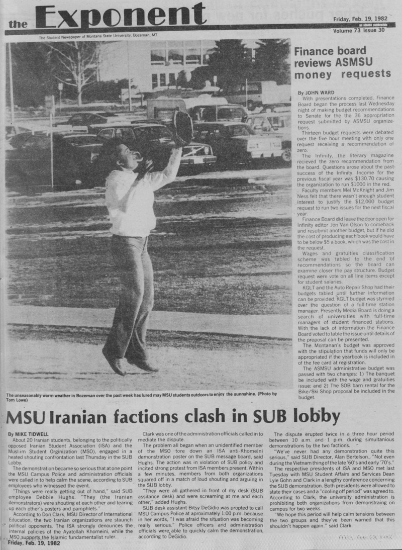 The Exponent, February 19, 1982