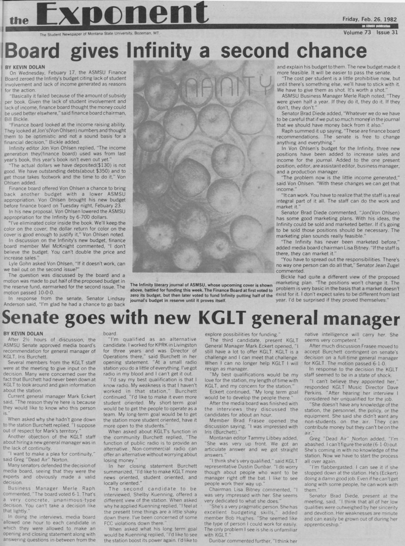 The Exponent, February 26, 1982