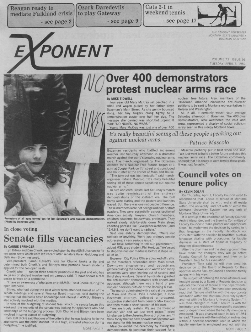 The Exponent, April 6, 1982