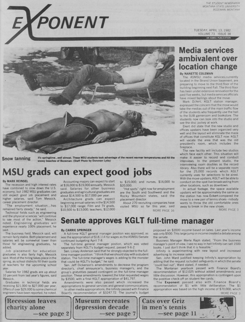 The Exponent, April 13, 1982