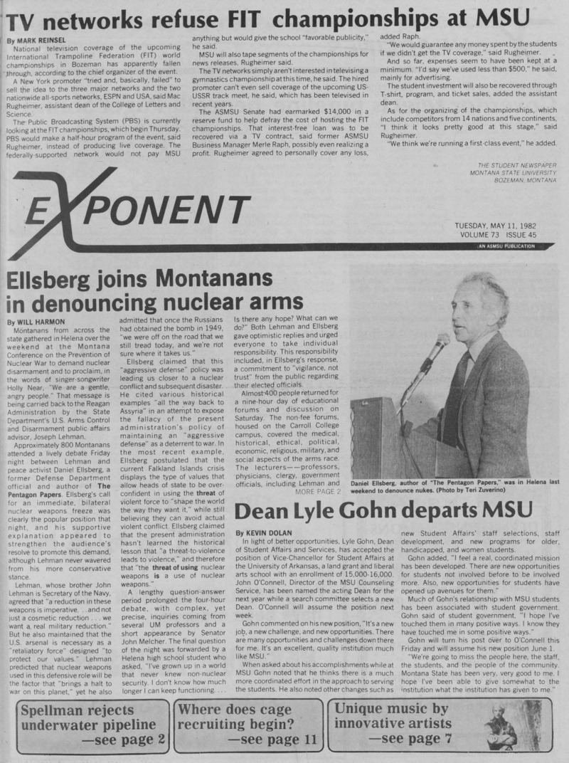 The Exponent, May 11, 1982