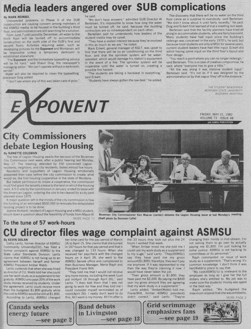 The Exponent, May 21, 1982