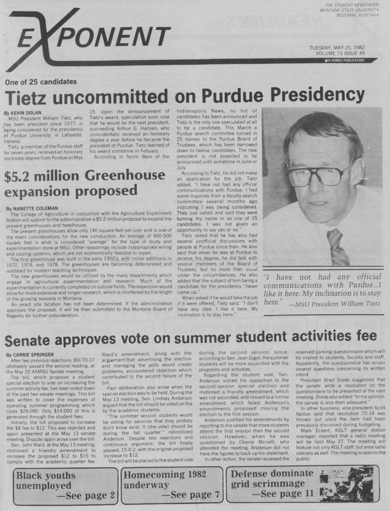 The Exponent, May 25, 1982