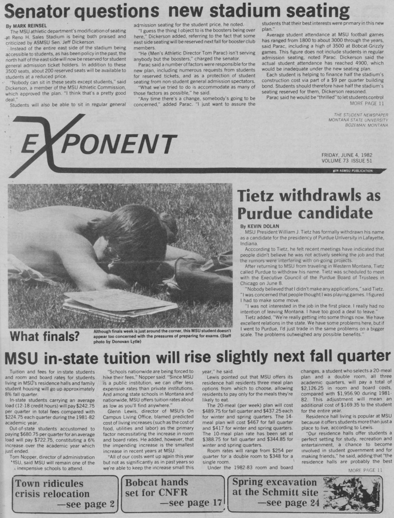 The Exponent, June 4, 1982