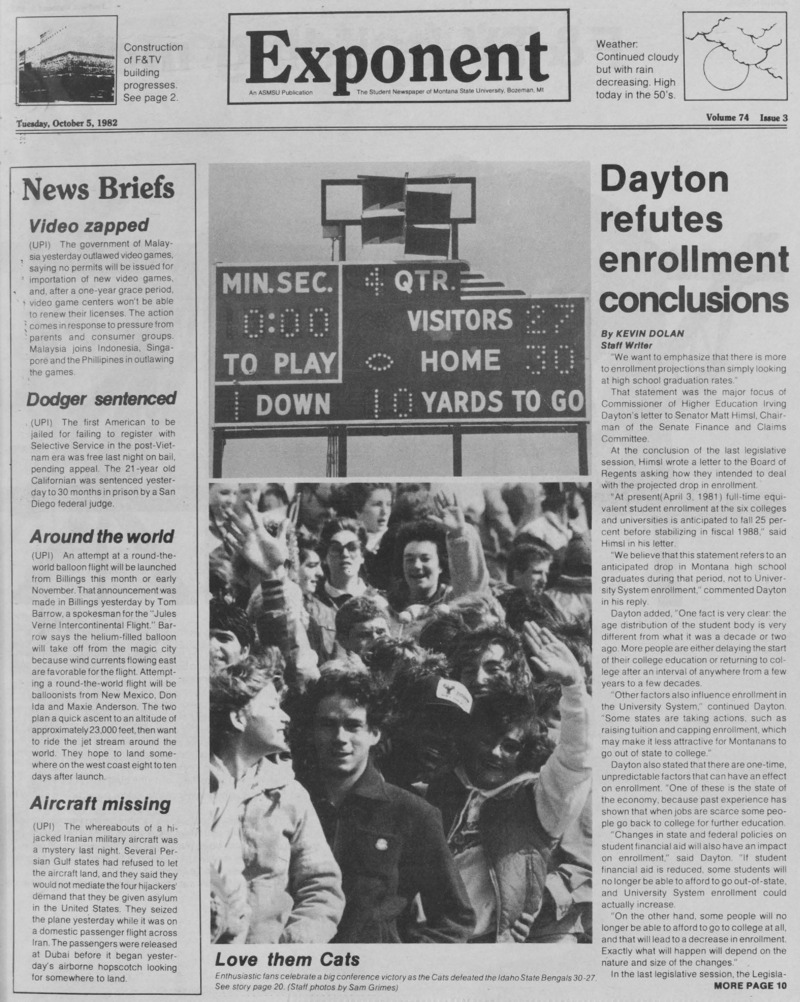 The Exponent, October 5, 1982