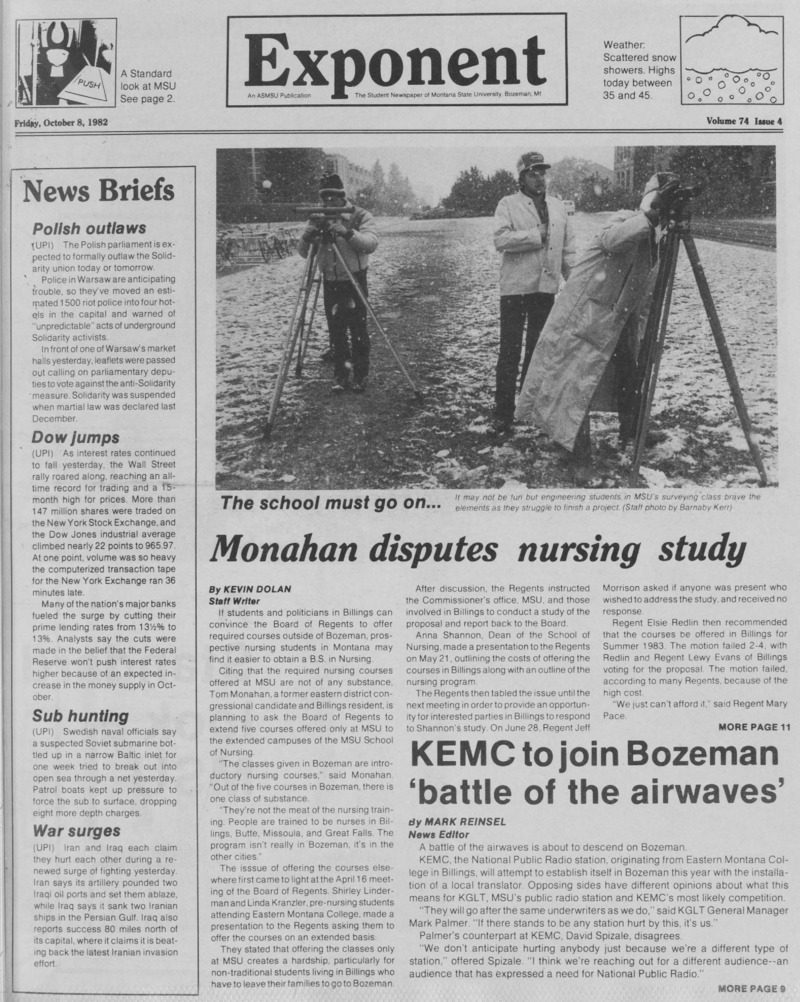 The Exponent, October 8, 1982