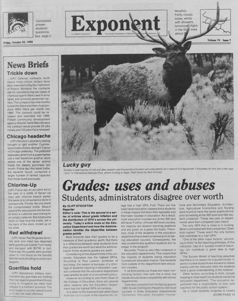 The Exponent, October 22, 1982