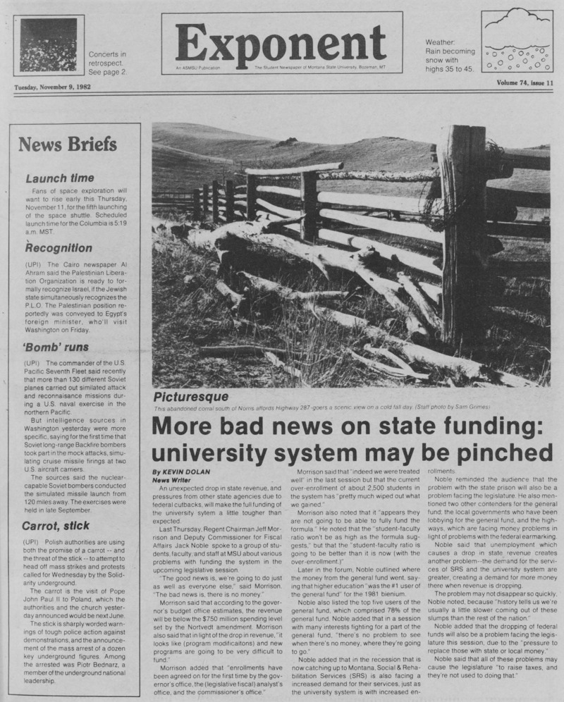 The Exponent, November 9, 1982