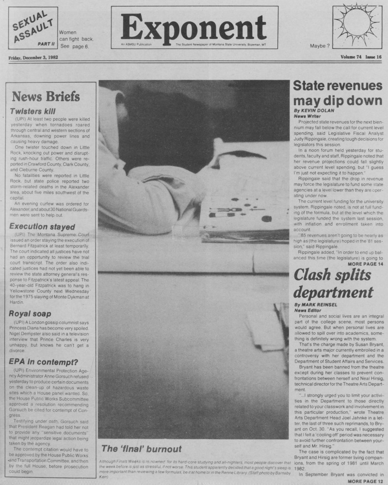 The Exponent, December 3, 1982
