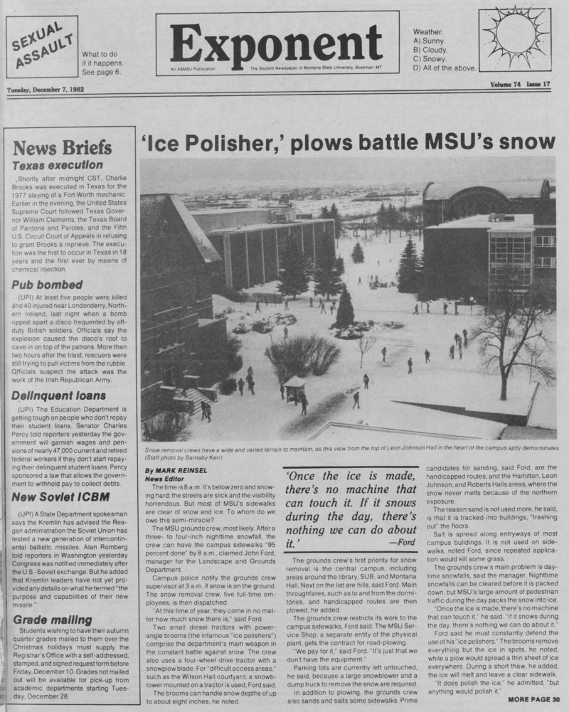 The Exponent, December 7, 1982