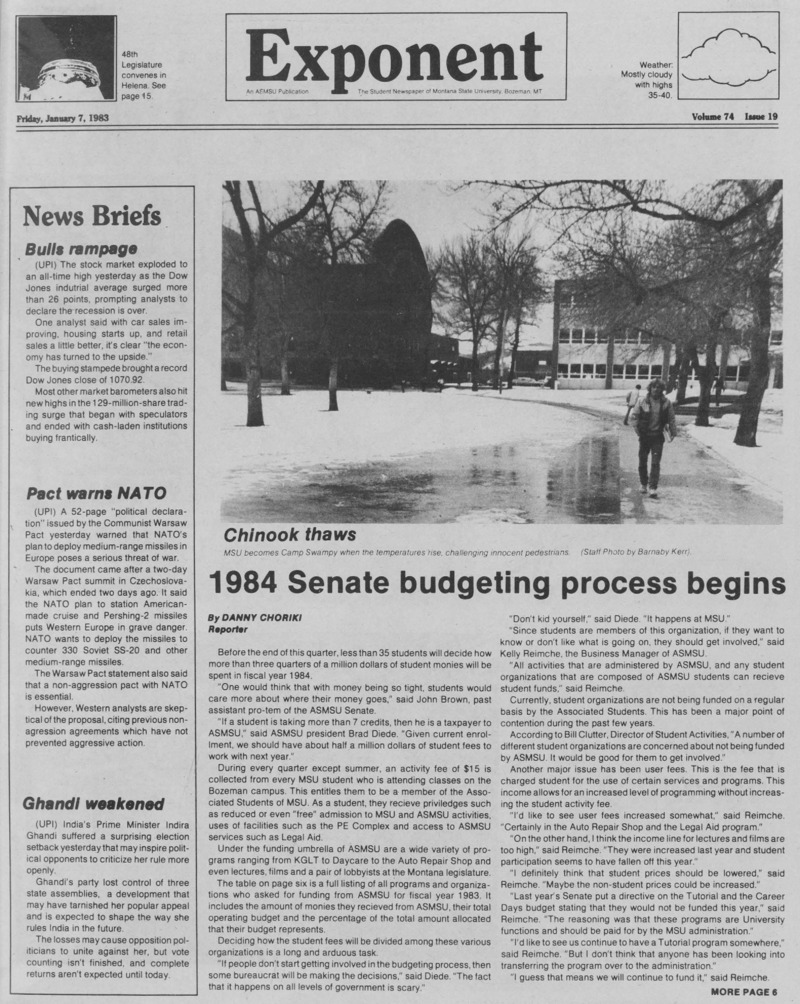 The Exponent, January 7, 1983