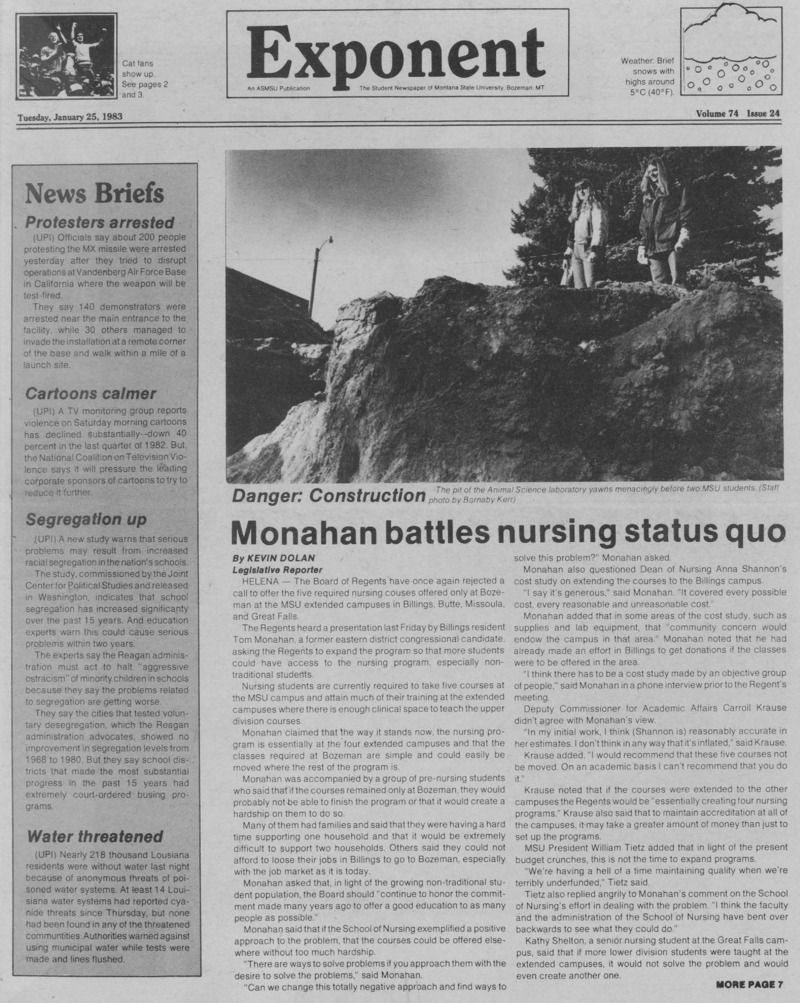 The Exponent, January 25, 1983