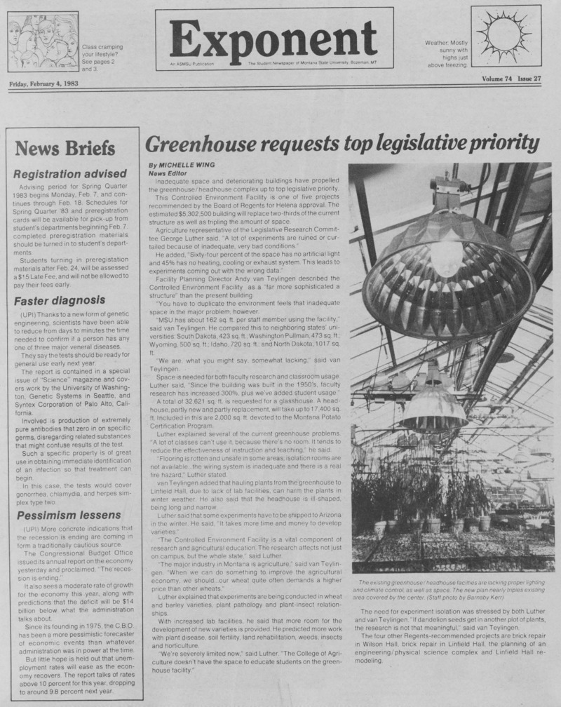 The Exponent, February 4, 1983