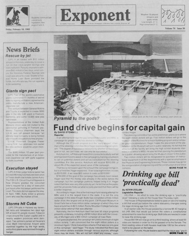 The Exponent, February 18, 1983