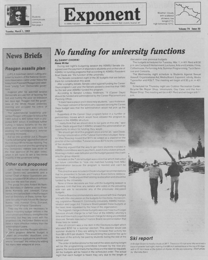 The Exponent, March 1, 1983
