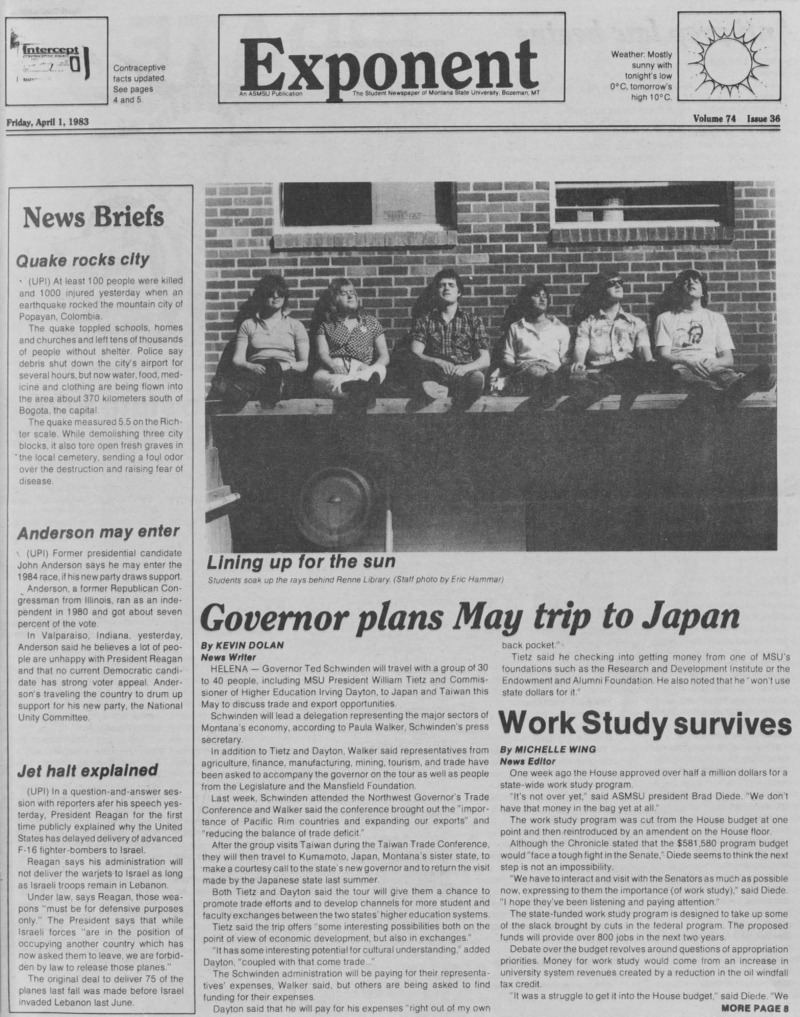 The Exponent, April 1, 1983