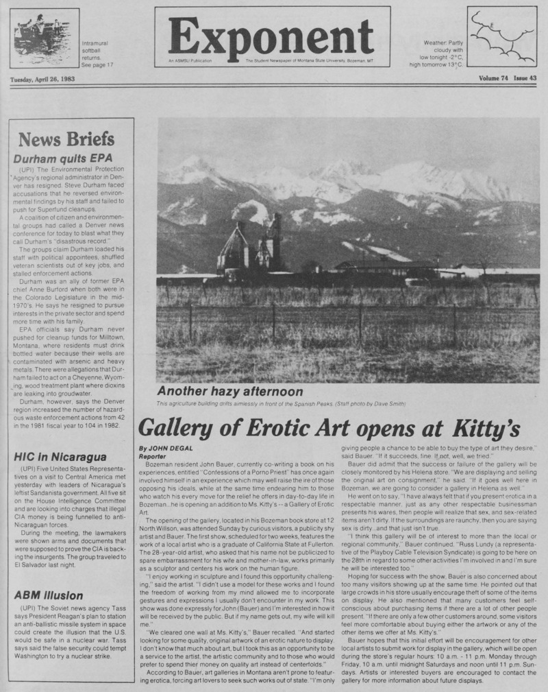 The Exponent, April 26, 1983