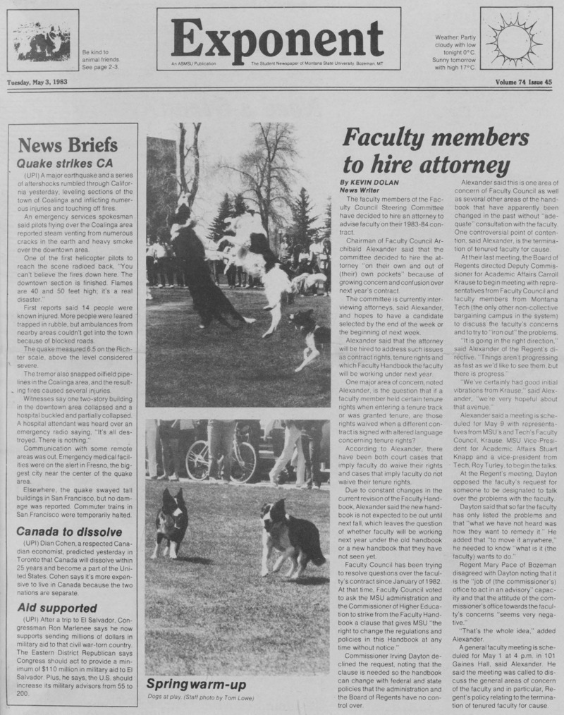 The Exponent, May 3, 1983