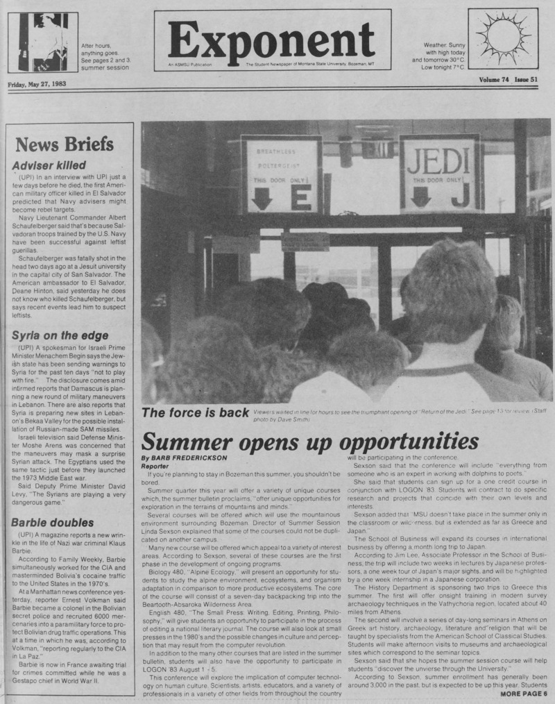 The Exponent, May 27, 1983