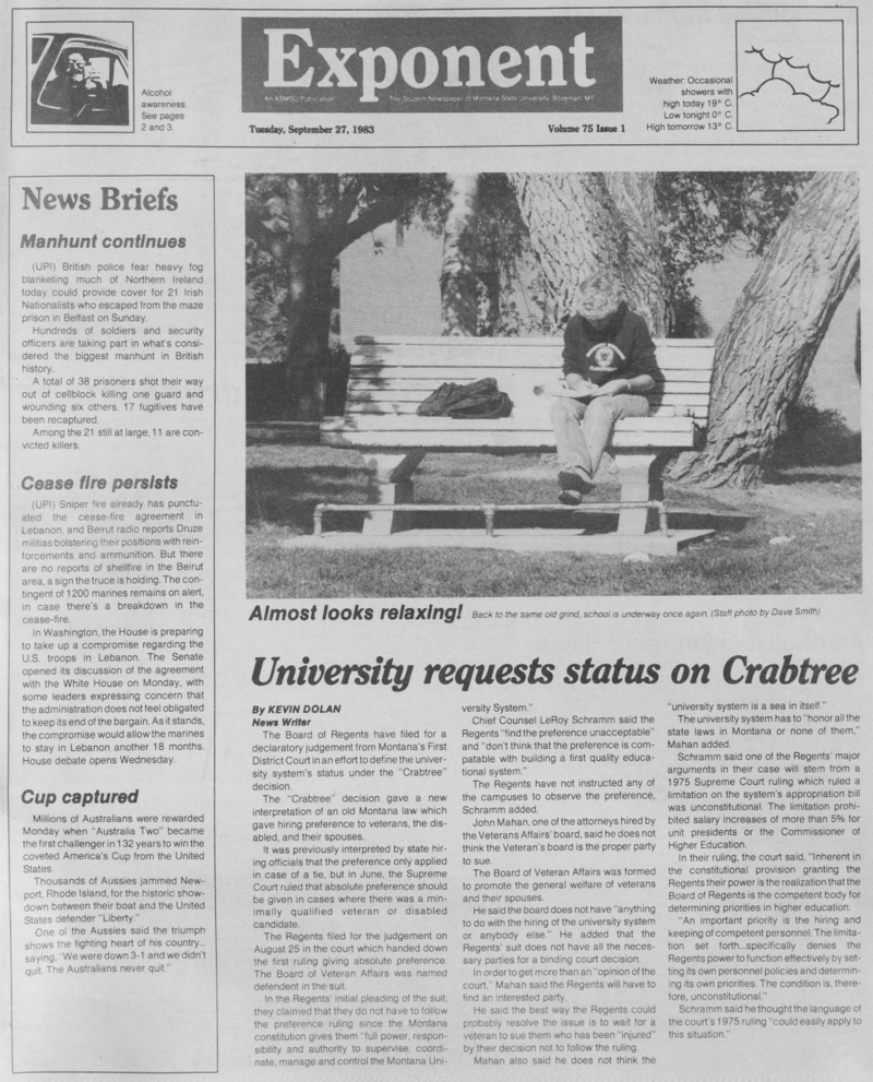 The Exponent, September 27, 1983
