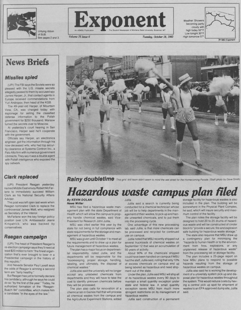 The Exponent, October 18, 1983