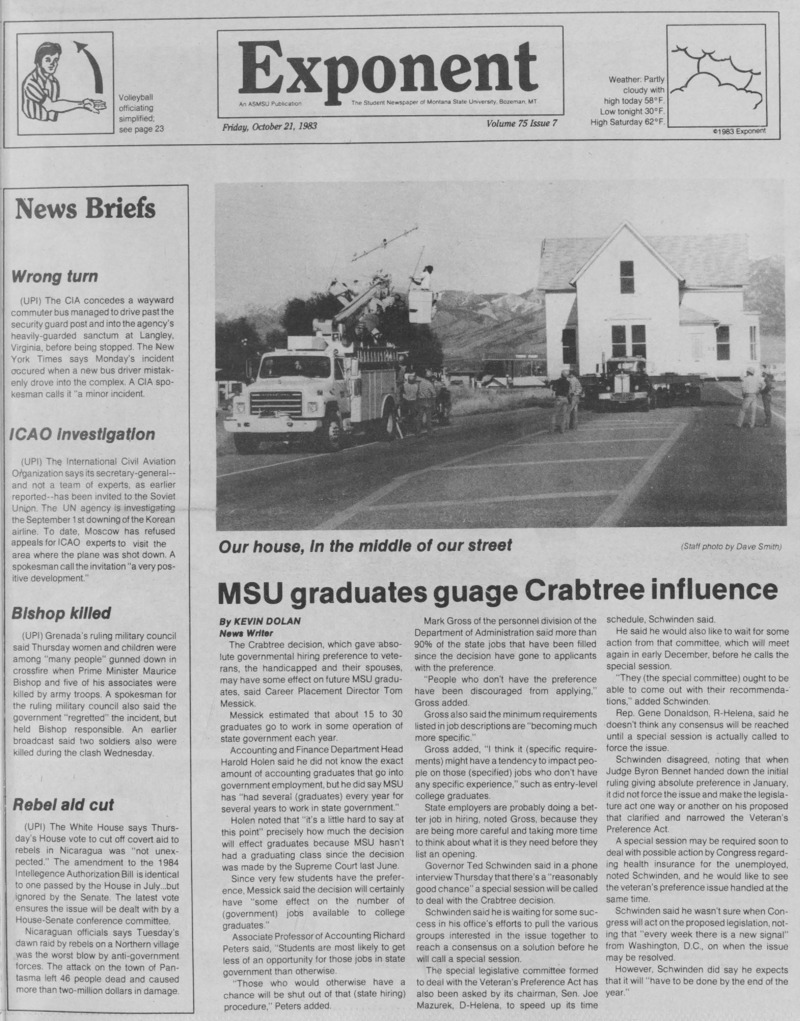 The Exponent, October 21, 1983