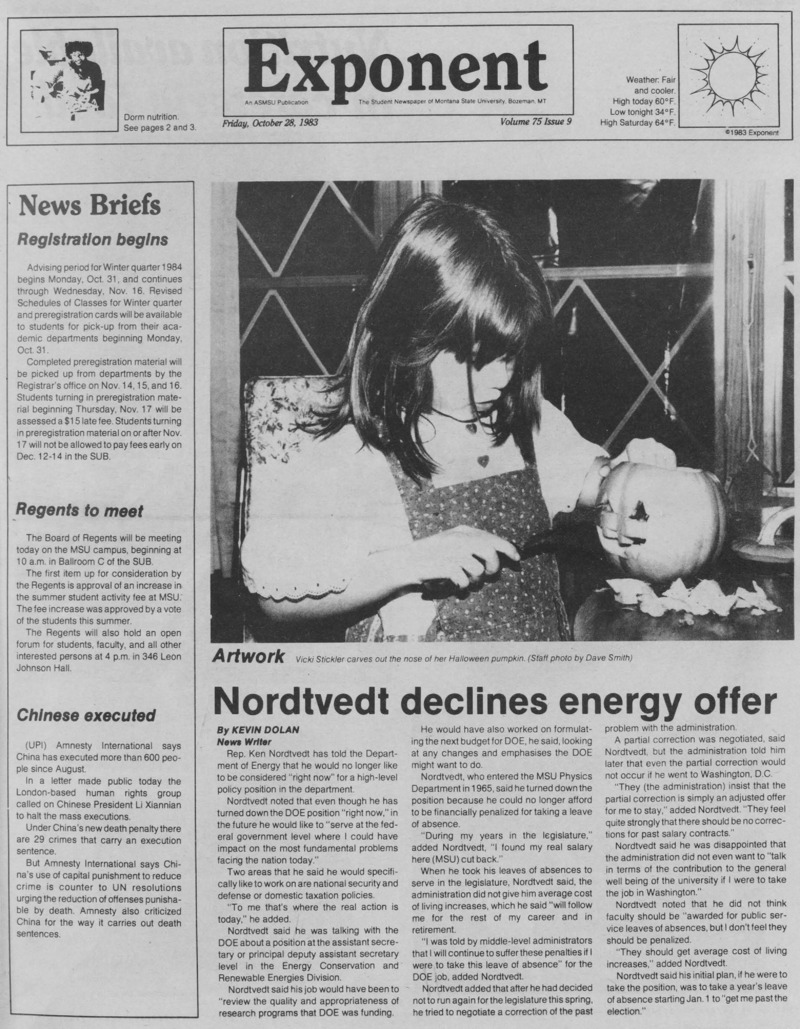 The Exponent, October 28, 1983