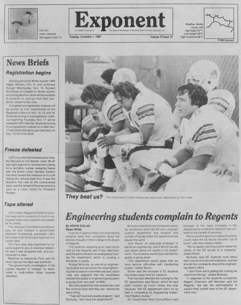 The Exponent, November 1, 1983